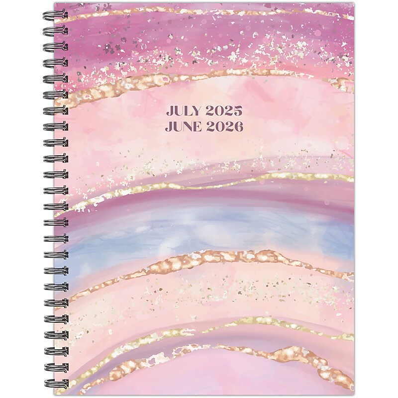 2025-2026 Willow Creek Gold Geode 6.5" x 8.5" Academic Year Weekly & Monthly Planner, Multicolored (54840) image 1