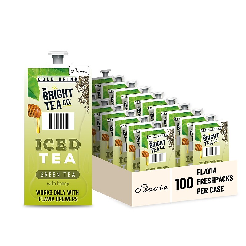 Lavazza Bright Tea Co. Green Tea, Flavia Freshpacks, 100/Carton (48049) image 1