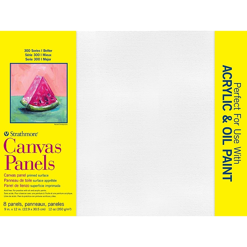 Strathmore 300 Series Primed White Canvas Panel, 9" x 12", (STTP31109) image 1