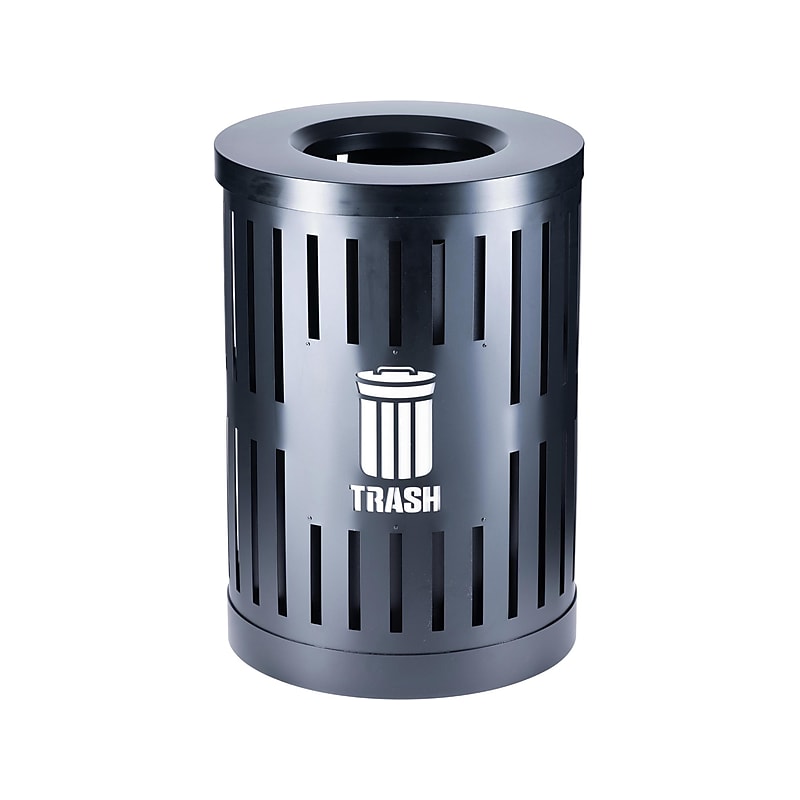 Commercial Zone Parkview DualCoat Metal/Plastic Trash Container, 34-Gallon, Black (72860399) image 1