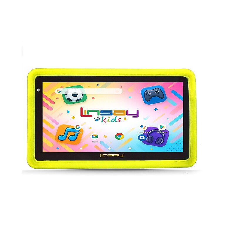 Linsay 7" Octa Core Tablet, WiFi, 128GB SSD, Android 15, Bundled with Kids Yellow Defender Case (F7UXD128Bundled with KidsYELL) image 1