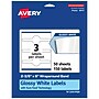 Avery Laser/Inkjet Multipurpose Labels, 8" x ", Glossy White, 150/Box (94117)~#|#~7C0A6A5F-9D44-4090-9C7E03BAF2D41D2E_sc7
