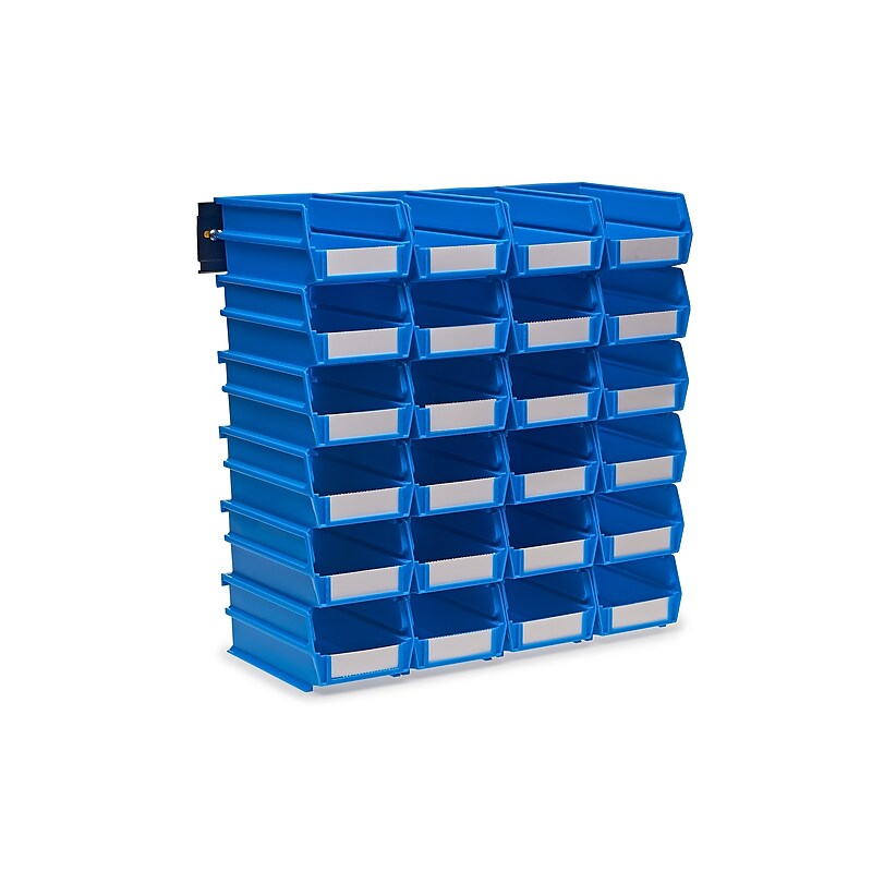 Triton Products LocBin Stackable Storage Bin, 3" x 4.12"x 7.37", Blue, 24/Pack (3-220BWS) image 1