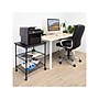Mount-It! 3-Shelf Steel/Laminate Large Printer Cart with Wheels, Black (MI-7856)~#|#~7C0C5366-63A6-4F95-A5435B3344B9D869_sc7