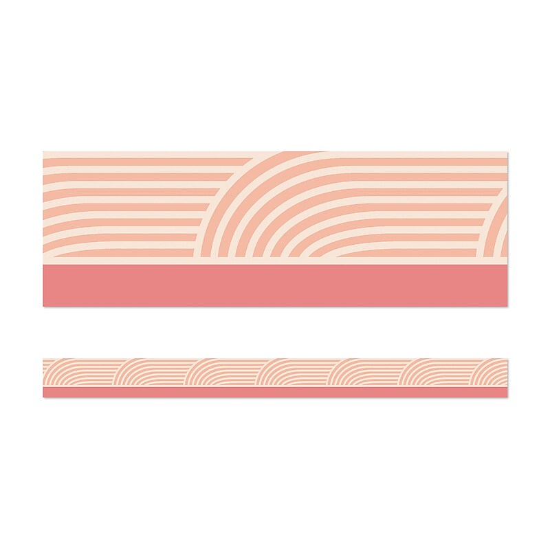 Carson Dellosa True to You Straight Borders, 3" x 3', Coral Wave, 12/Pack (108524) image 1