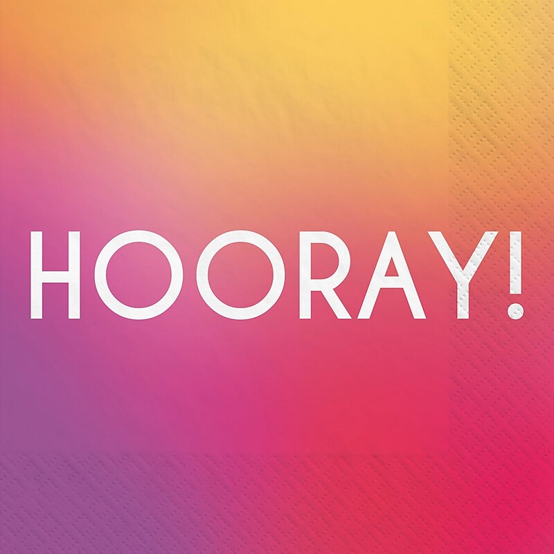 Party City Rainbow Ombre Beverage Napkin, 2-Ply, Multicolor, 16 Napkins/Pack (AM500146-ST) image 1