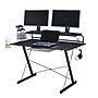 Techni Sport Carbon Computer Gaming Desk with Shelving, Black (RTA-TS200-BK)~#|#~7C264AFB-771A-42B9-81375EC8923FB87A_sc7
