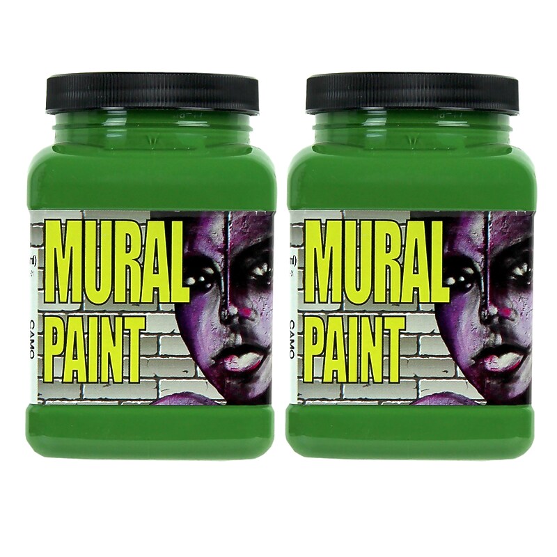 Chroma Acrylic Mural Paint, Camo (Dark Green), 16 oz., 2/Bundle (CRM2478-2) image 1