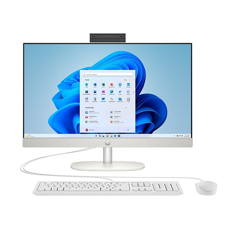 HP 24-cr0026 23.8" All-in-One Desktop Computer, Intel Core i3-N300, 8GB Memory, 256GB SSD (9W2H5AA#ABA) image 1
