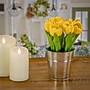 National Tree Company 9" Yellow Tulip Bouquet in Metal Pot (MT81-130TU25PYW)~#|#~7C288ED0-83B7-4865-8A902C5452D497DF_sc7