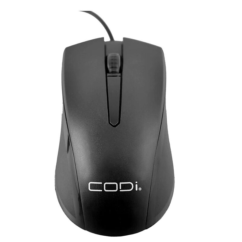 CODi Ergonomic Ambidextrous Optical USB Mouse, Black (A05017) image 1