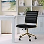 Martha Stewart Ivy Armless Faux Leather Swivel Office Chair, Black/Polished Brass (CH2209211BKGLD)~#|#~7C2AB277-F608-477E-8C8A7D39F336E8E7_sc7