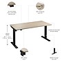 Bush Business Furniture Move 40 Series 60"W Electric Adjustable Standing Desk, Natural Elm/Black Powder Coat (M4S6030NEBK)~#|#~7C2B0FD4-0258-4C98-A59A63BE8F6ED4B1_sc7