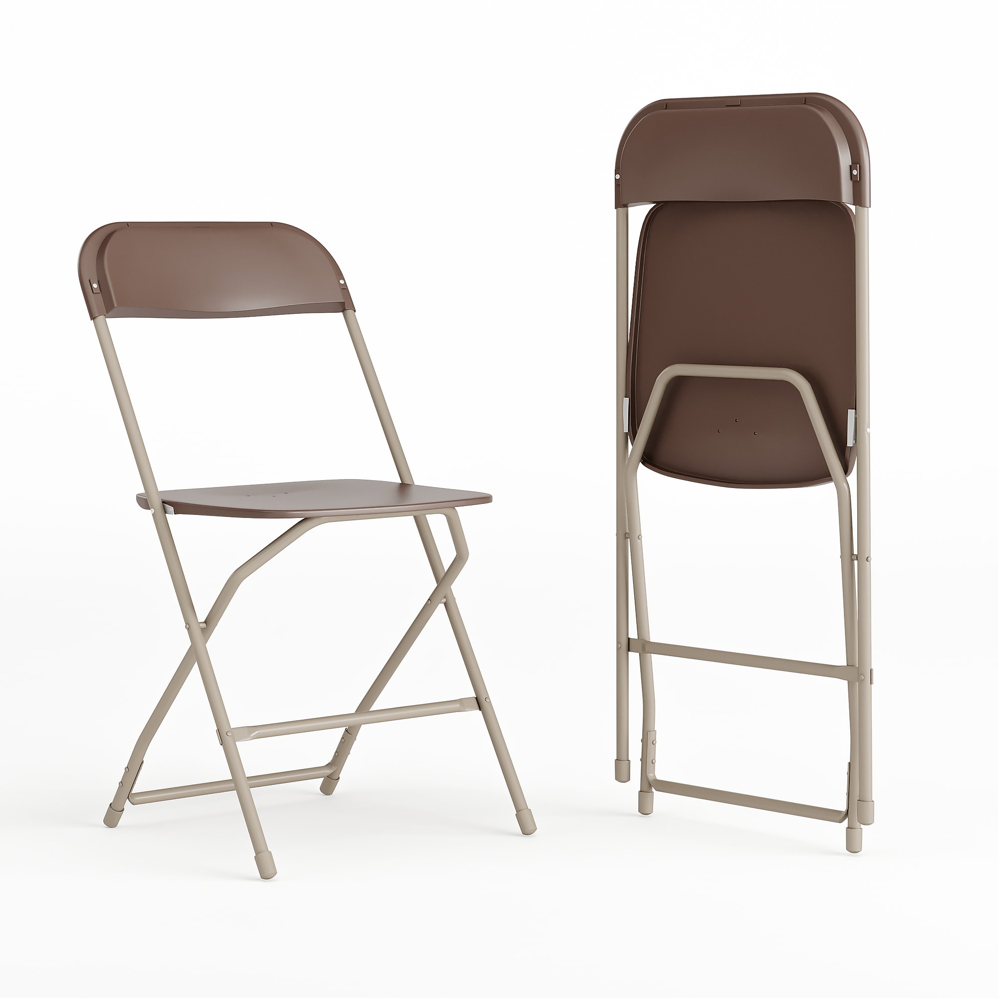 Flash Furniture HERCULES Plastic Folding Chair, Brown, 2/Pack (2LEL3BRN) Sansujyuku sansujyuku.com