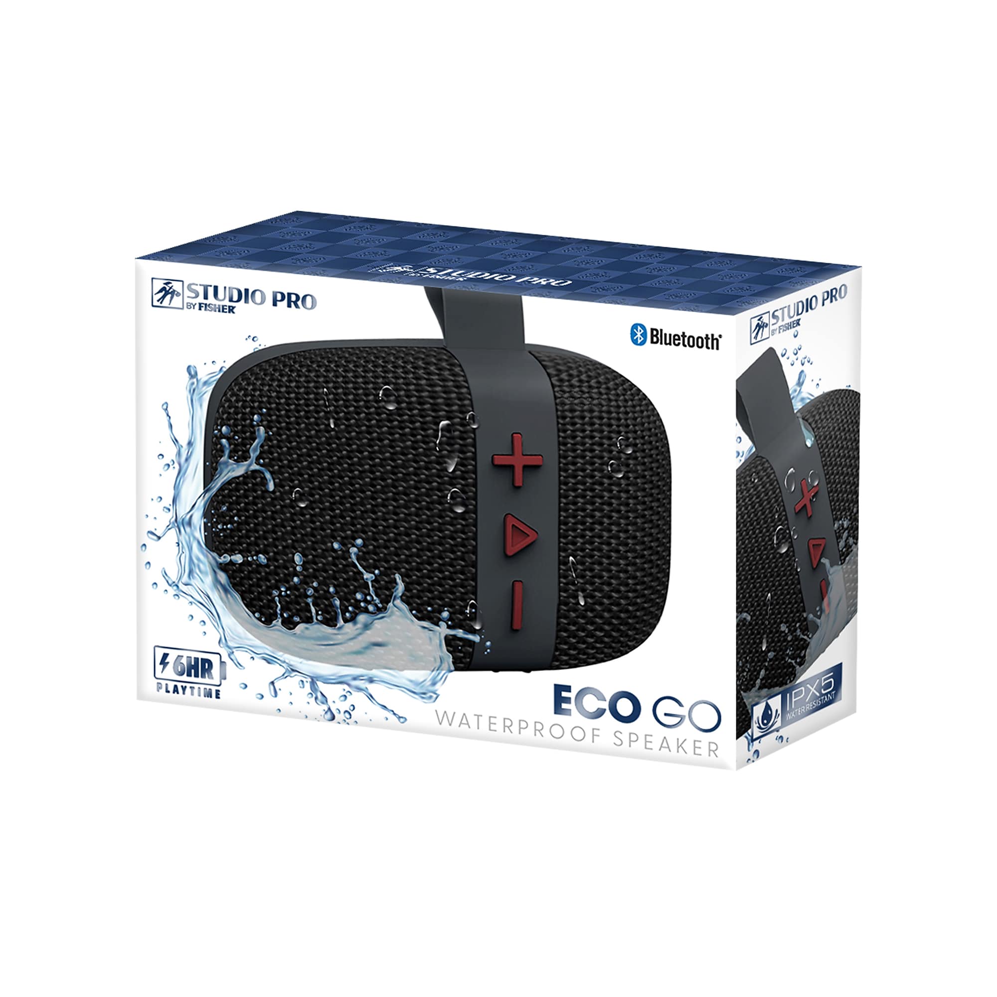 STUDIO PRO by FISHER ECO GO Wireless Bluetooth Portable Speaker with FM Radio, Waterproof, Black (SBT294K) Sansujyuku sansujyuku.com