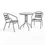Flash Furniture Lila Glass Top Metal Table with 2 Stack Chairs, 23.75'' Round Silver (TLH071RD017CSV2)~#|#~7C3578CB-B9B9-48AE-AD23CB264CBCAAD3_sc7