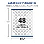 Avery Laser/Inkjet Multipurpose Circle Labels, 1" Dia, Glossy Clear, 4800/Box (94500)~#|#~7C361519-CAD6-4183-9631D0C00038F11A_sc7