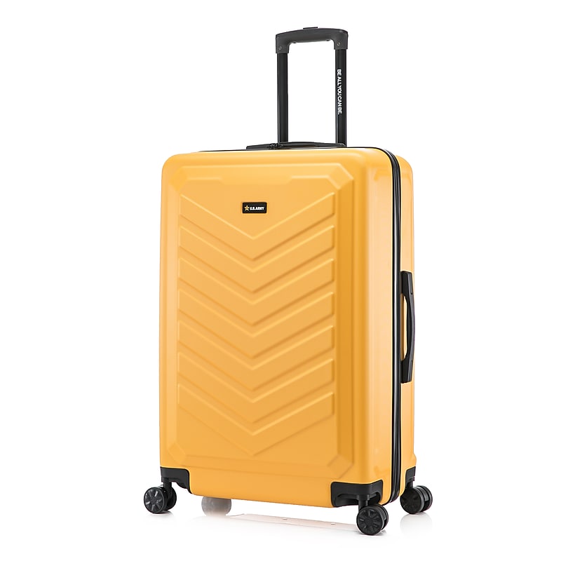 US Army FOX 28" Hardside Suitcase, 4-Wheeled Spinner, TSA Checkpoint Friendly, Mustard (USLFOX00L-MUS) image 1