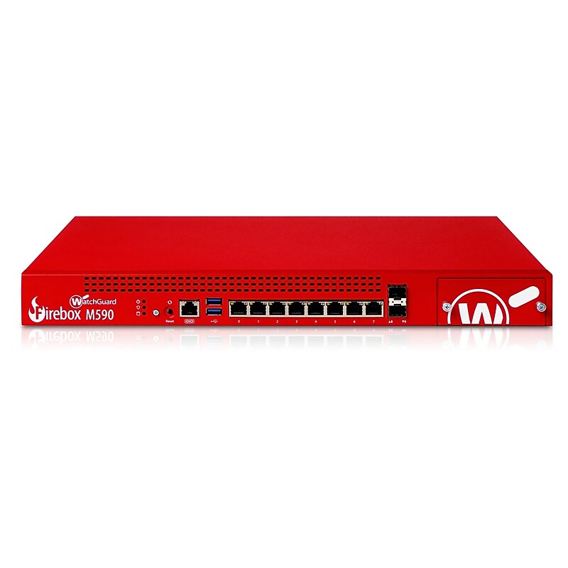 WatchGuard Firebox M590 High Availability Firewall Appliance, 3-Year Standard Support, Desktop, Red (WGM59001603) image 1
