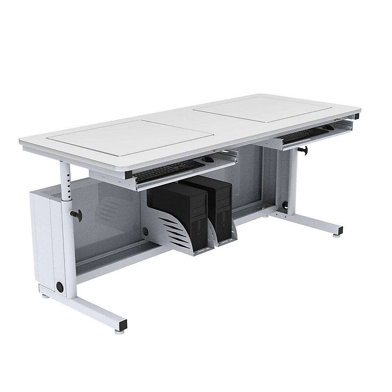 VersaDesk Revolution 60"W Manual Adjustable Standing Computer Table, White (RST6030-WW) image 1