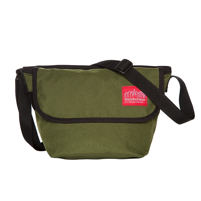 Manhattan Portage Nylon Water Resistant Messenger Bag, TSA Checkpoint Friendly, Olive (1603 OLV) image 1