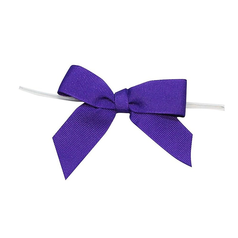 JAM Paper Grosgrain Bows, Regal Purple, 100/pack (52640349273) image 1