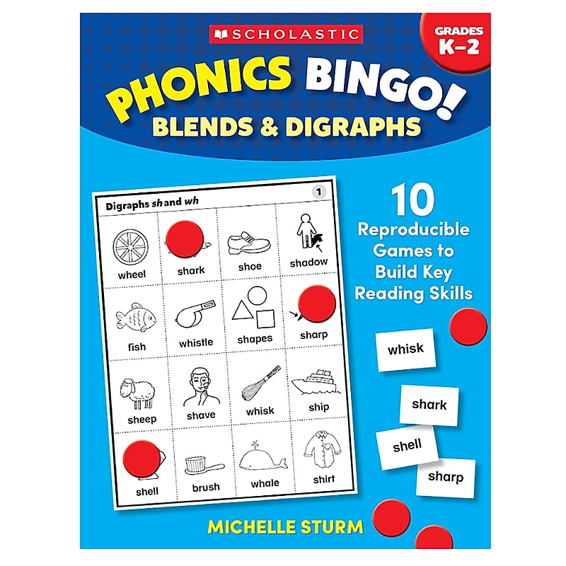 Scholastic Teaching Solutions Phonics Bingo: Blends & Digraphs Activity Book (SC-9781546106494) image 1