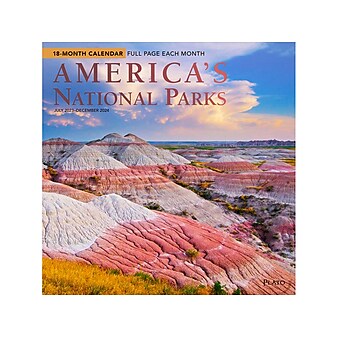 2023-2024 Plato America's National Parks 12" x 12" Academic & Calendar Monthly Wall Calendar (9781975467142)