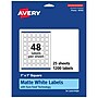 Avery Laser/Inkjet Multipurpose Labels, 1" x 1", Matte White, 1,200 Labels/Pack (94103)~#|#~7C5EB934-7969-48F7-A7875F1E73DD0008_sc7