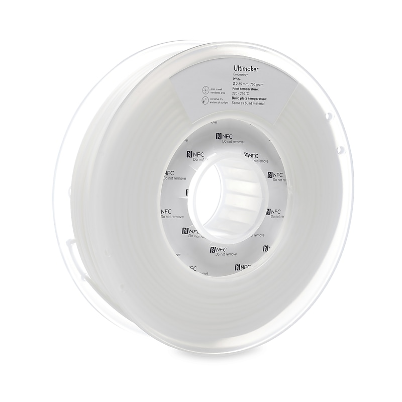 UltiMaker 2.85mm Breakaway Filament Spool for 3D Printers, White (200551) image 1