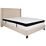 Flash Furniture Riverdale Tufted Upholstered Platform Bed in Beige Fabric with Memory Foam Mattress, Queen (HGBMF35)~#|#~7C694581-30B4-4C61-836B5A3FDB81BE1E_sc7