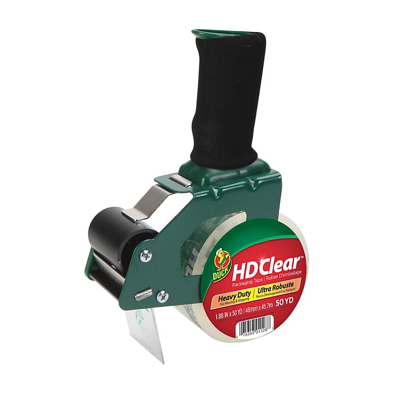 Duck HD Clear Heavy Duty Packing Tape with Dispenser, 6.25" x 50 yds. (287398) image 1