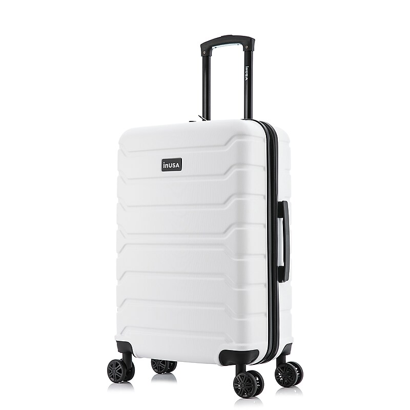 InUSA Trend 24" Hardside Suitcase, 4-Wheeled Spinner, TSA Checkpoint Friendly, White (IUTRE00M-WHI) image 1