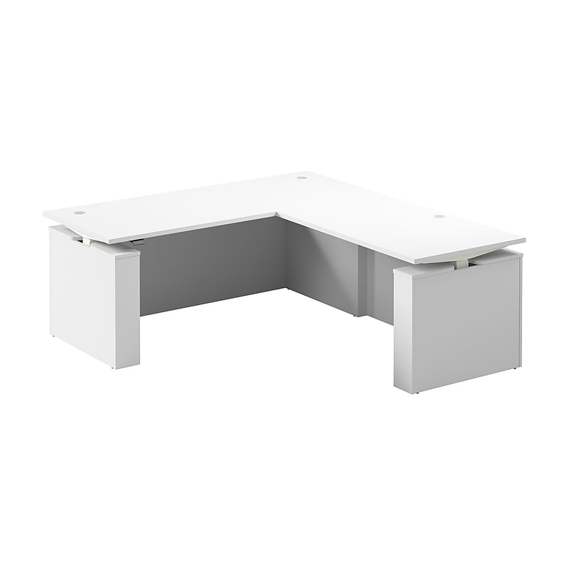 Bush Business Furniture Stratus 72"W Electric L-Shaped Adjustable Standing Desk, White (SUT014WH) image 1
