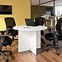 Bush Business Furniture 42W Round Conference Table with Wood Base, White (99TB42RWH)~#|#~7C7113E0-4C48-497C-918A45D93E1D2C70_sc7