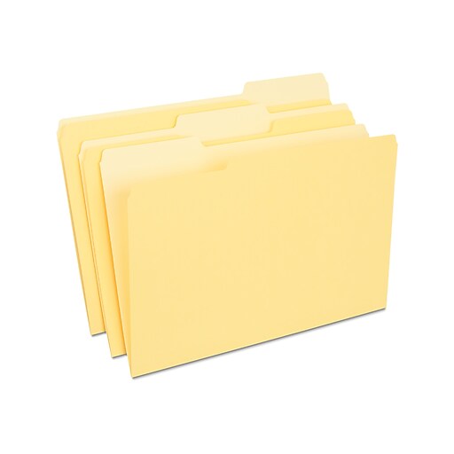 Staples File Folder, 1/3Cut Tab, Legal Size, Yellow, 100/Box (ST224576