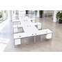 Boss Office Products Simple System 60"W L-Shaped Desk with Pedestal, White, 6/Set (SGSD023-201-WT)~#|#~7C82632B-F59B-4DDD-A4D24232ACE5A936_sc7