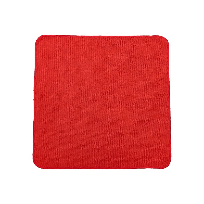HYGEN r-40 Recycled Microfiber Cleaning Cloths, 16" x 16", Red, 24/Pack (1820581) image 1