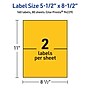 Avery Laser/Inkjet Rectangle Multipurpose Labels, 5.5" x 8.5", Bright Yellow, 160/Box (94229)~#|#~7C8560A0-7B20-4C4C-BE767088999ED01C_sc7