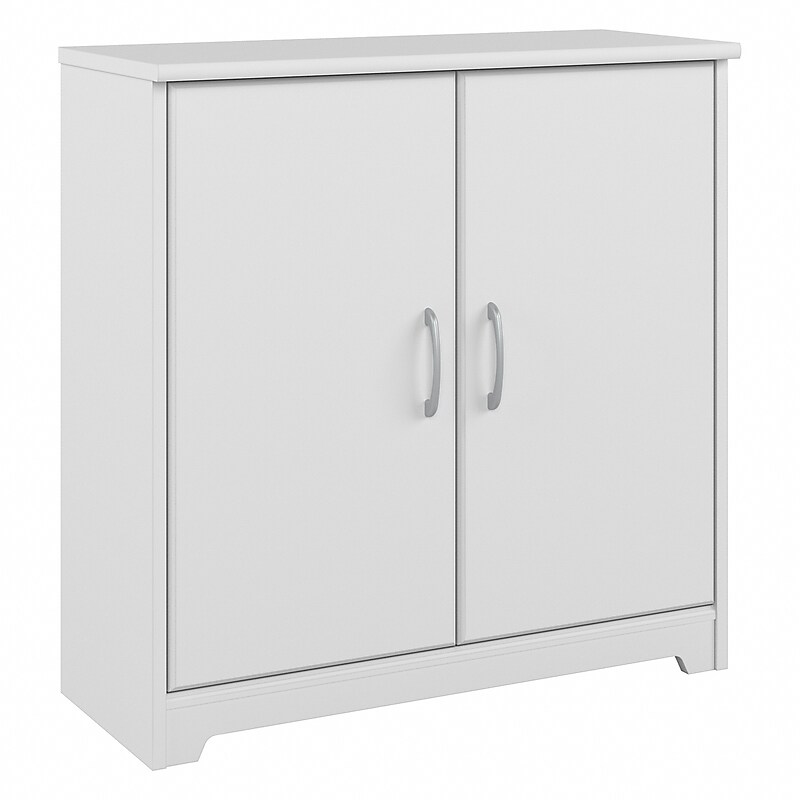 Bush Furniture Cabot 30"H Small Storage Cabinet with 2 Shelves, White (WC31998) image 1