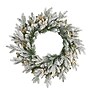 Nearly Natural 24-in Flocked Artificial Christmas Wreath with 50 LED Lights (W1128)~#|#~7C8EF150-0E07-49B2-91855995298AB163_sc7
