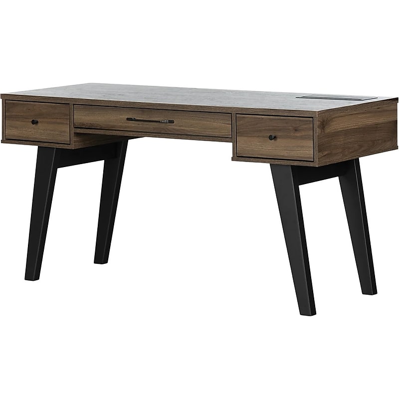 South Shore Helsy 60"W Computer Desk, Natural Walnut (13306) image 1
