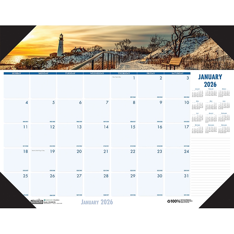2026 House of Doolittle Earthscapes Coastlines 18.5" x 13" Monthly Desk Pad Calendar (1786-26) image 1