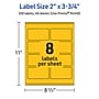 Avery Rectangle Laser/Inkjet Multipurpose Labels, 2" x 3.75", Bright Yellow (320/Box)~#|#~7C8F8A20-9B32-46E2-A71ACEB98B995092_sc7