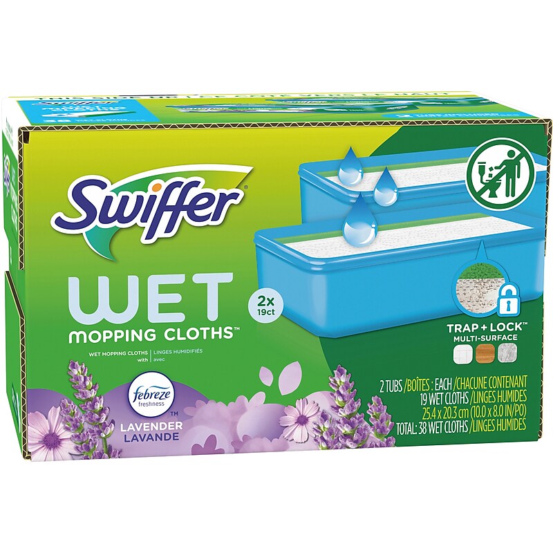 Swiffer Sweeper TRAP + LOCK Wet  Mop Cloth, Lavender, 38/Pack (00743) image 1