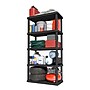 Iris 5-Shelf Plastic Shelving Unit, 73.4" x 35.9" x 17.9", Black (140103)~#|#~7C9165BF-72B1-44E7-80D655C08104968F_sc7