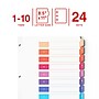 Staples Customizable Table of Contents Numeric Dividers, 10-Tabs, 24 Sets, Multicolor (ST62976)~#|#~7CA440F3-5D59-42C0-A060D4F725361231_sc7