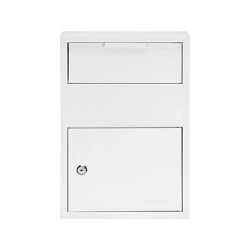 Barska Large Locking Wall-Mounted Drop Box, White (CB13956) image 1