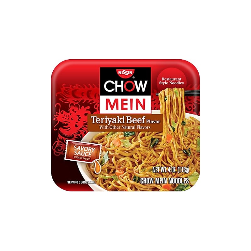 Nissin Chow Mein Teriyaki Beef Noodles, 4 oz., 8/Carton (70662084731) image 1