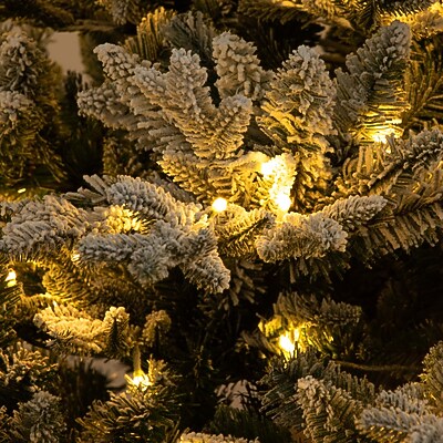 Nearly Natural 7' Pre-Lit Artificial Fraser Fir Flocked Christmas Tree - Thumbnail 4